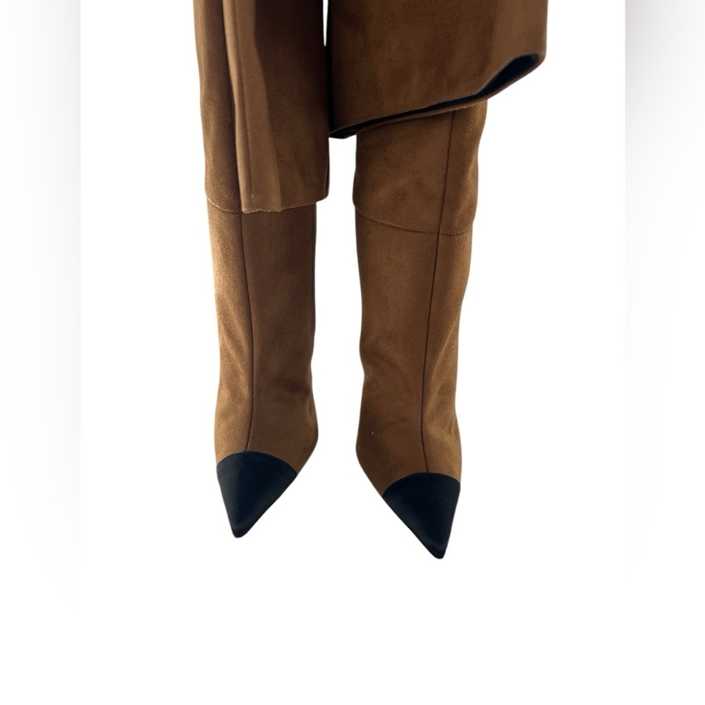 NIB Good American Over the Knee Slouch Pointed Toe Brown Boots 4 - Picture 2 of 11